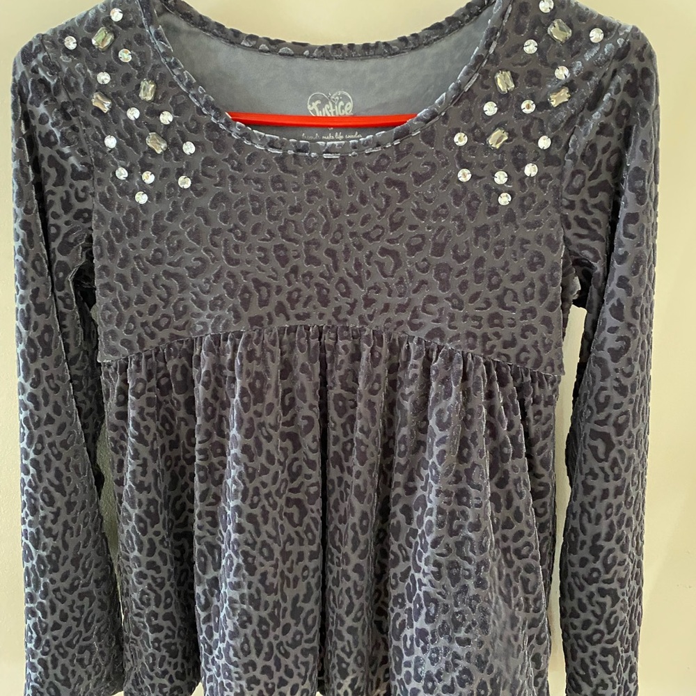 Justice girl’s babydoll animal print shirt